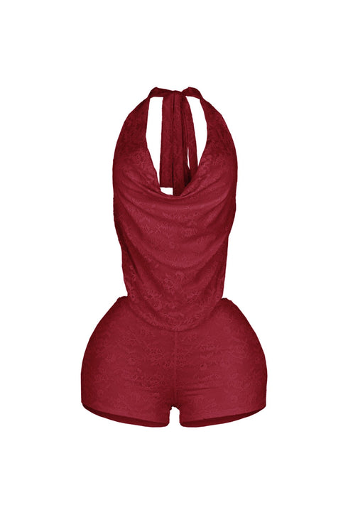 Zelia Lace Halter Romper
